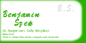 benjamin szep business card